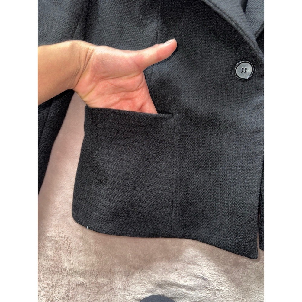 Reiss Women's Blazer‎ Black Micro Check 1 Button Sullivan Wool Blend Size Small - Picture 3 of 9